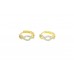 Fashion Hoop Bali Earrings yellow metal Gold cross curve design Zircon Stones
